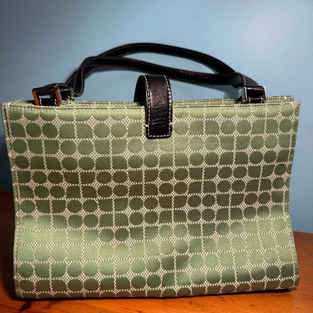 Y2K Geometric Fresh Green Dots kate spade Logo Classic Structured Shoulderbag